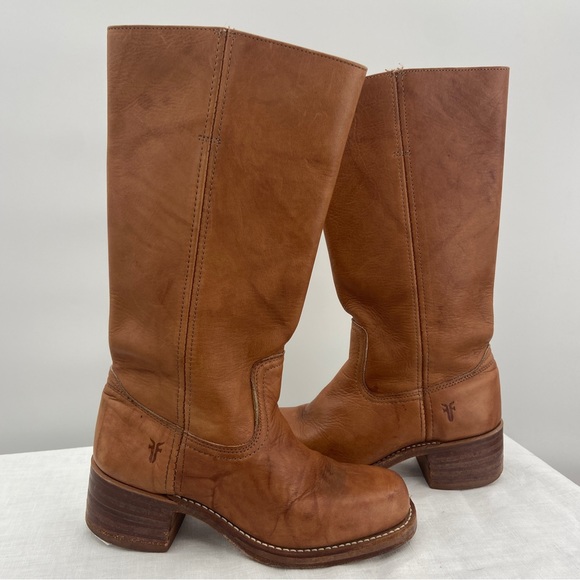 Frye Shoes - Frye Campus Pull on Boots In Saddle Color Beautiful Aged Patina Size 7.5